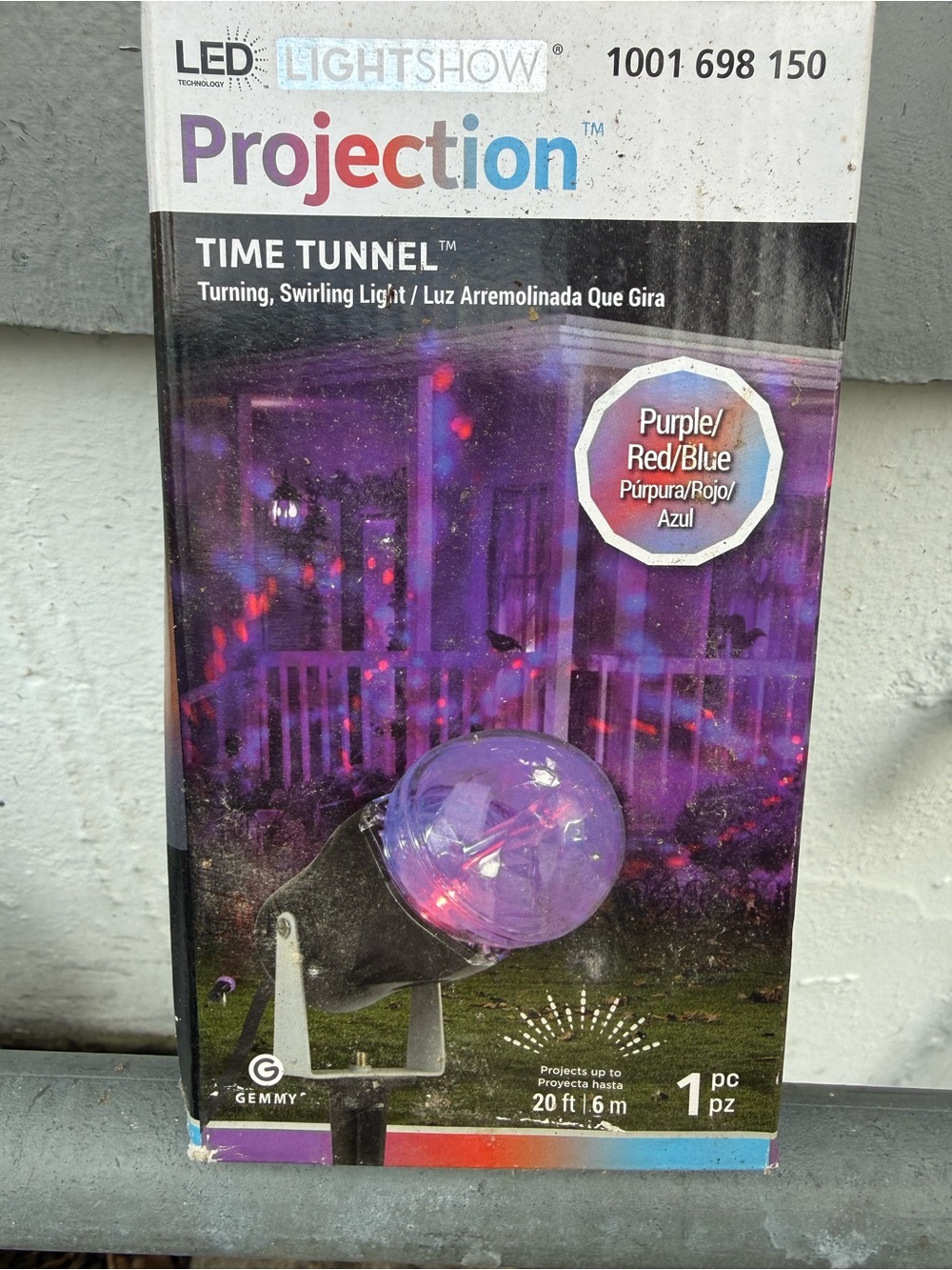 Gemmy Time Tunnel LED Projection Light - Purple Red Blue